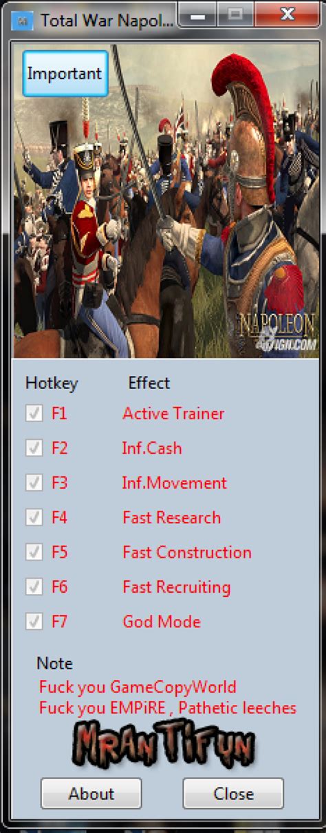 total war napoleon definitive edition trainer